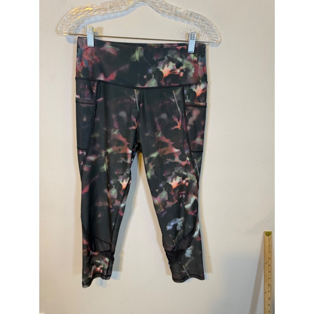 By Gottex Womens Leggings High Waisted Floral Mesh Pocket Multi M